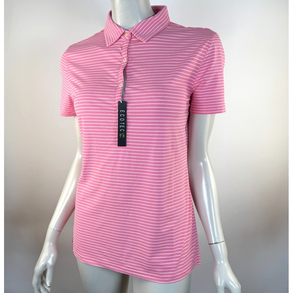 Ecotec UPF 50+ Golf Performance Polo Shirt Women M NWT Short Sleeve Stretch